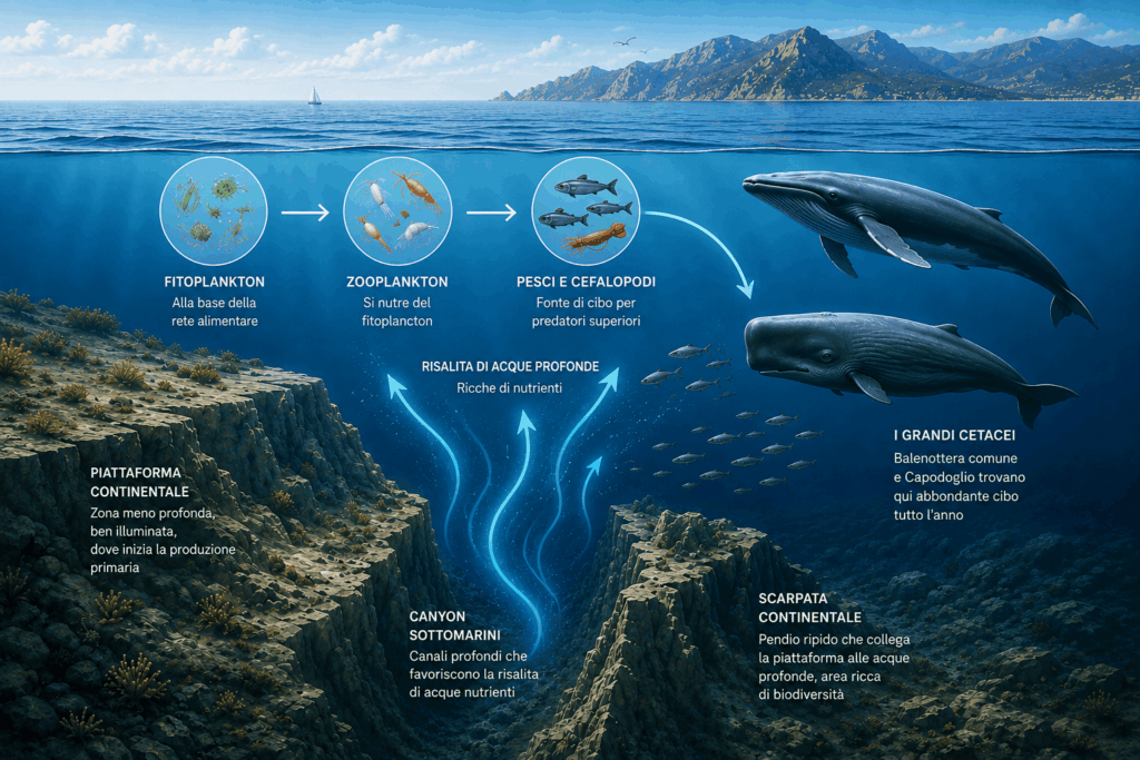 infografica dell’ecosistema oceanico